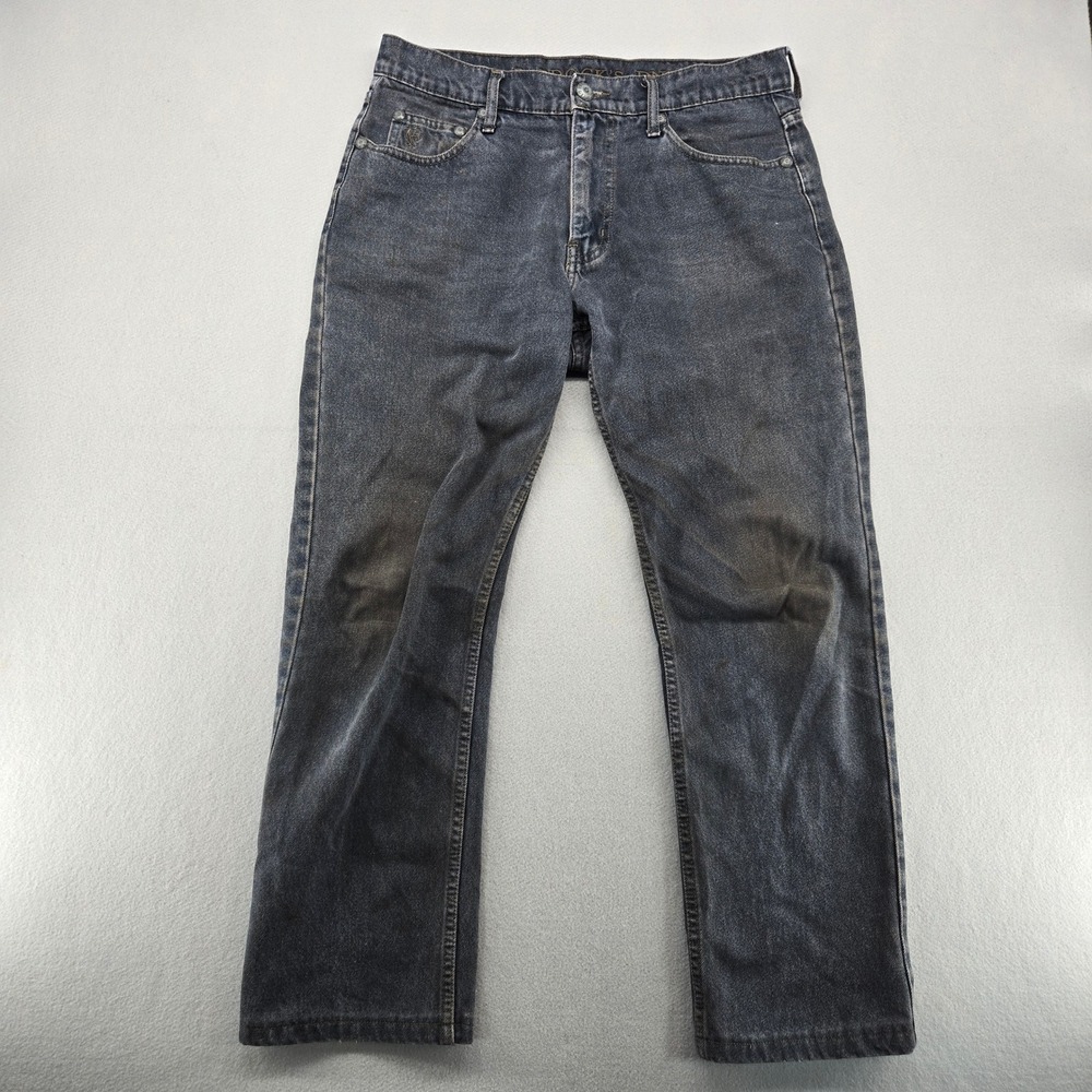 Paddocks Vintage Black Straight Leg Jeans 501 Cut Faded Acid Wash Grunge 90s Y2K